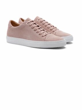 Suitsupply Suede Leather Soft Pink Low-Top Men's Sneakers Size 8